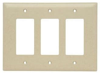 Pass & Seymour TPJ263I 3 Gang Jumbo Decorator Wall Plate, Ivory