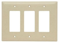 Pass & Seymour TPJ263I 3 Gang Jumbo Decorator Wall Plate, Ivory