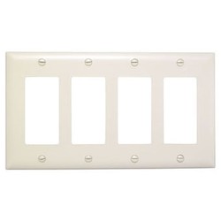 Pass & Seymour TP264I Decorator Wallplate, Unbreakable, 4-Gang