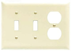 Pass & Seymour TP28GRY 3Gang Wall Plate, 2-Toggle / 1-Duplex