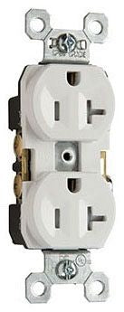 Pass & Seymour TR20GRY 20 Amp 125 VAC 2-Pole 3-Wire NEMA 5-20R Gray Nylon Tamper-Resistant Duplex Receptacle