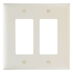 PASS & SEYMOUR TPJ262LA Wallplate Unbreakable Decorator 2-Gang 5.125 Width x 5.06 Height