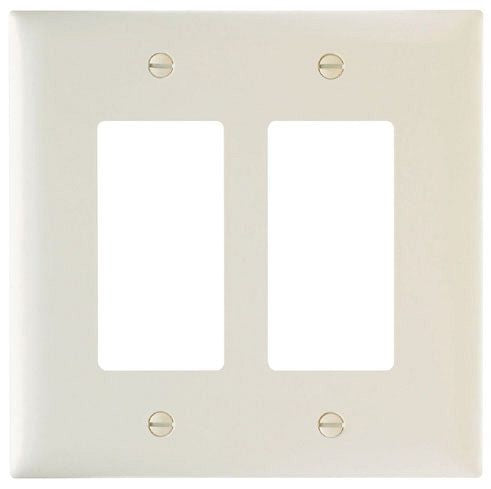 PASS & SEYMOUR TPJ262LA Wallplate Unbreakable Decorator 2-Gang 5.125 Width x 5.06 Height