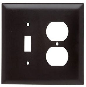 Pass & Seymour TPJ18 Wall Plate Combination Jumbo Brown