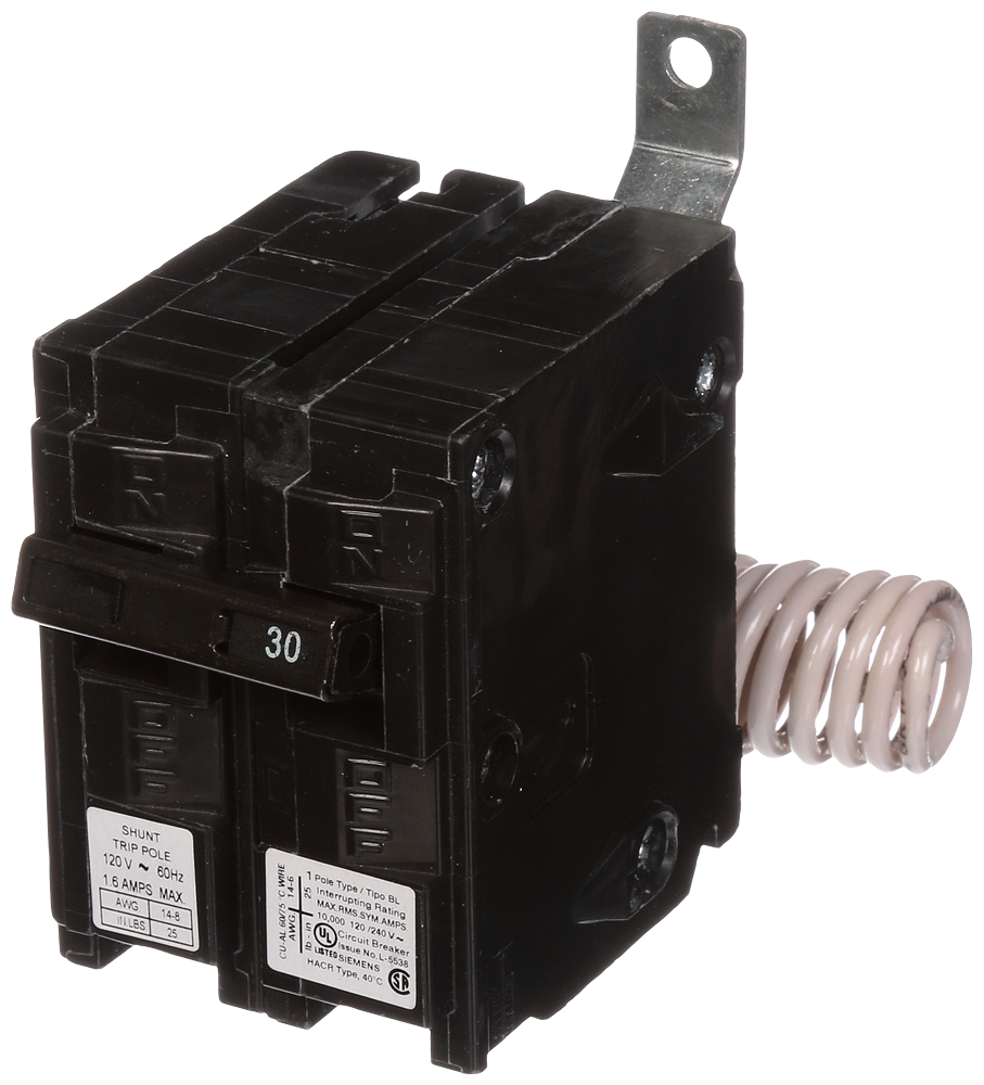 Siemens B13000S01 1-Pole 30 Amp 120 VAC 10 kA 120 Volt Shunt Trip Bolt-On Molded Case Circuit Breaker