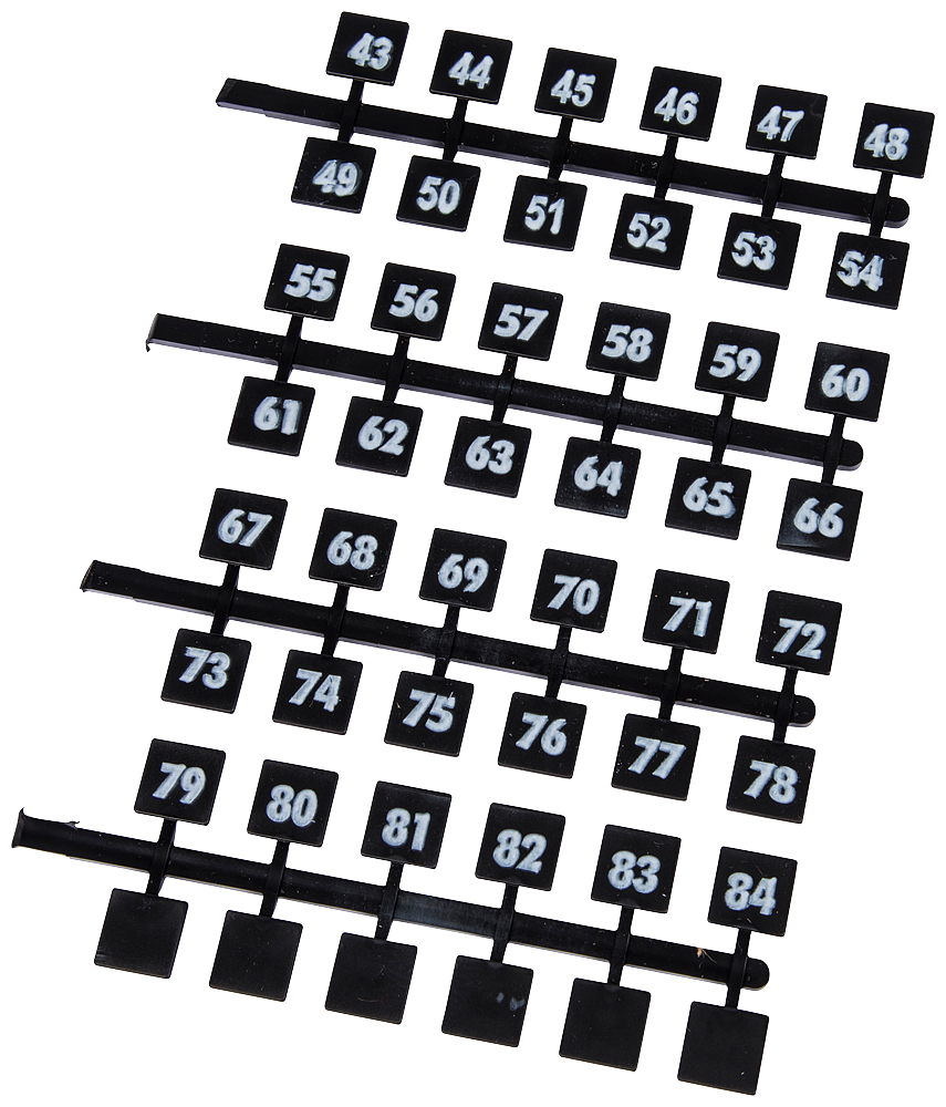 Siemens NBK4 130/Box Legend 43 to 84 Panelboard Number Strip