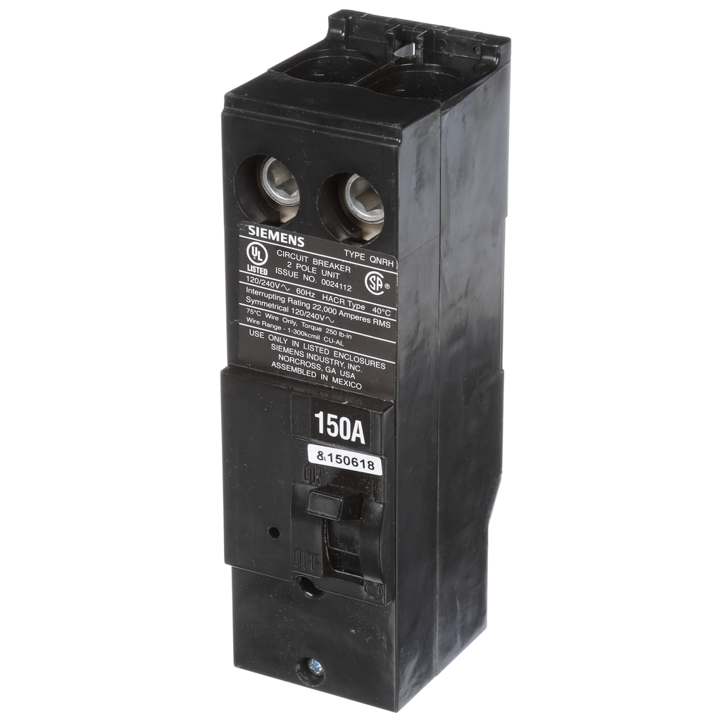 Siemens QN2150RH 120/240 Volt 150 Amp 22 Kaic 2-Pole Circuit Breaker