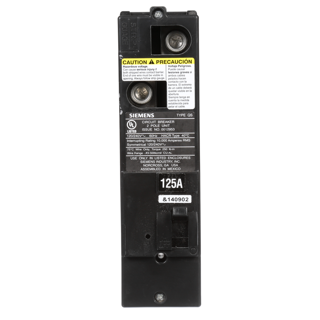 Siemens QS2125 2-Pole 125 Amp 120/240 VAC 10 kA Circuit Breaker