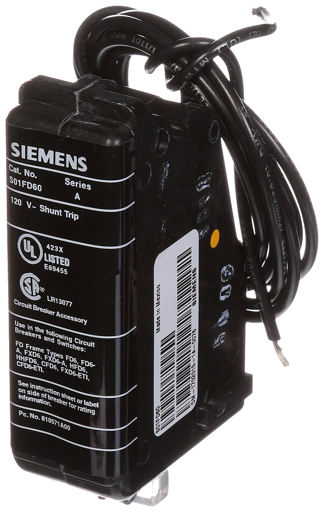 Siemens S01FD60 Circuit Breaker Shunt Trip 120 VAC