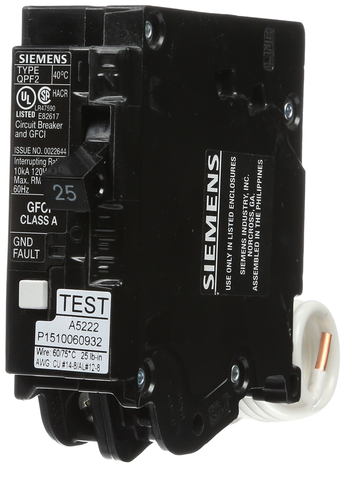 Siemens QF125A BRKR QPF2 GFCI 5mA 1P 12