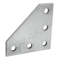 SUPERSTRUT AB263-EG Plate, Five Hole Corner, Length 5-3/8 Inches, Width 5-3/8 Inches, Hole Diameter 9/16 Inch, Electro-Galvanized Steel