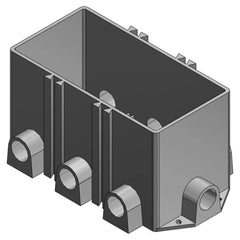 Steel City 643P Three Gang Flush Service Floor Box, 111 Cubic Inches