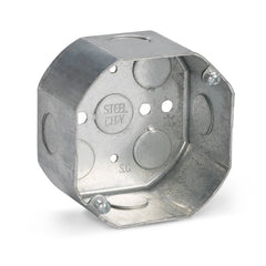 Steel City 54171-1/2-25 Octagon Box 22.5 Cubic Inches 4 Inch Diameter 1/2 Inch Knockouts