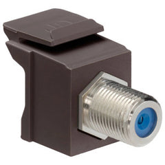 Leviton 41084-FBF QuickPort Snap-In F-Type Adapter, 75 Ohm Feed Through F-Connector, Brown