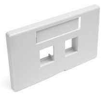 Leviton 49910-HW2 QuickPort Modular Furniture Faceplate 2-Port White