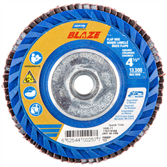 Norton Co. 66254400258 Blaze Ceramic Alumina Coarse Grit Arbor Thread Plastic Flat Flap Disc