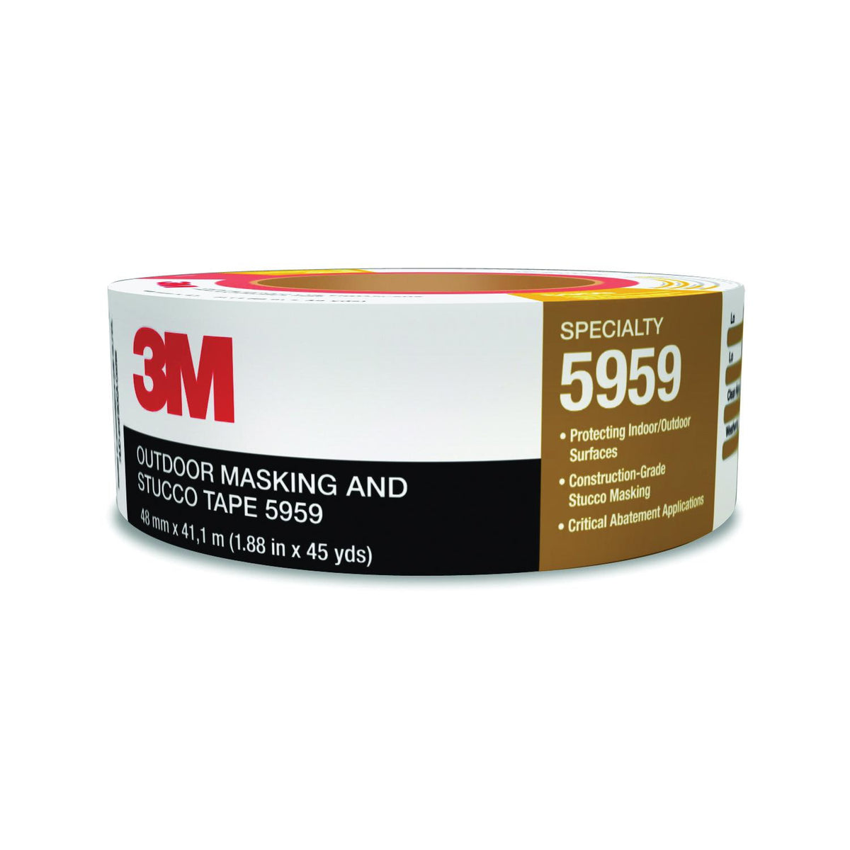 3M 7000124742 Stucco Tape 45 yd L x 48 mm W 12 mil