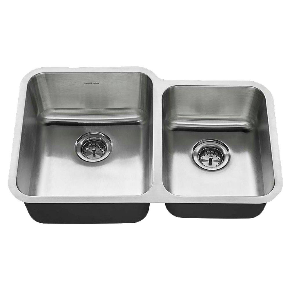 American Standard 18CR.9312000T.075 Reliant 31 x 20 in. No Hole Stainless Steel Double Bowl Undermount Kitchen Sink