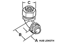 Bridgeport 470-LT2 Connector, Liquid Tight, Cast Zinc, Size 1/2 Inch