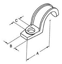 Bridgeport 906 Strap, One Hole Pipe, Malleable Iron, Size 2 Inch