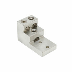 BURNDY K21A36U2 Aluminum Universal Terminal, 2 Hole, Three: 2 AWG (Str)-600 kcmil, 3/8 Stud, 1.38 Stud Hole Spacing, 3 Screws, Al/Cu Rated, Tin Plated.