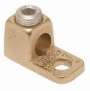 BURNDY KA34 Copper Terminal, 1 Hole, 4/0 AWG (Str)-500 kcmil, 1/2 Stud, 1 Screw