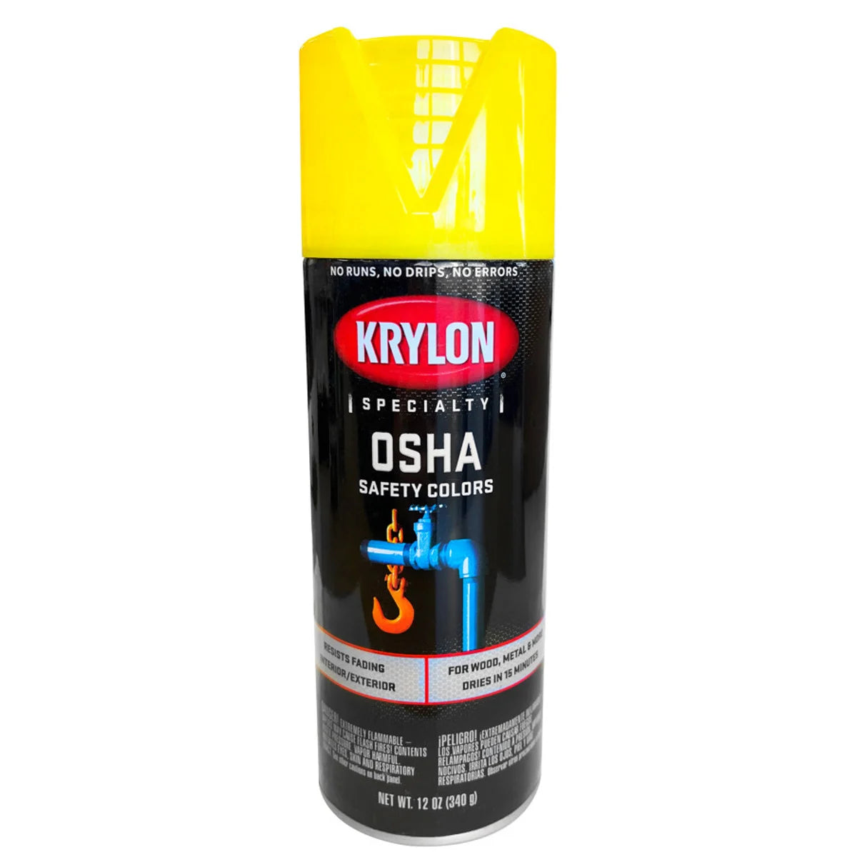 CULLY 37476 Krylon OSHA Safety Colors OSHA Yellow 16 oz Can 12 oz Fill