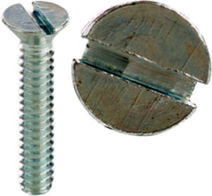 CULLY 50120J 6-32 x 1-1/4 Machine Screws, Flat Head, Slotted, Zinc Plated, Jar