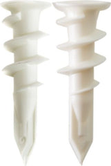 CULLY 39921 #8 EZ Ancors, White Plastic with #8 x 1 Screws, Phillips/Slotted, Includes #2-2 Hex Power Bit