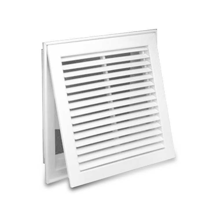 Hart & Cooley 021667 20 x 20 Wall Opening Size White Steel Fixed-Bar Filter Grille 96AFB Series