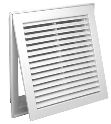 Hart & Cooley 021786 30 x 20 Wall Opening Size White Steel Fixed-Bar Filter Grille 96AFB Series