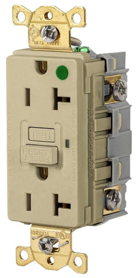 Hubbell GFR83I HUBW GFR83I 20A 125VAC COMM HG GFR IVORY 20A 125V RCP