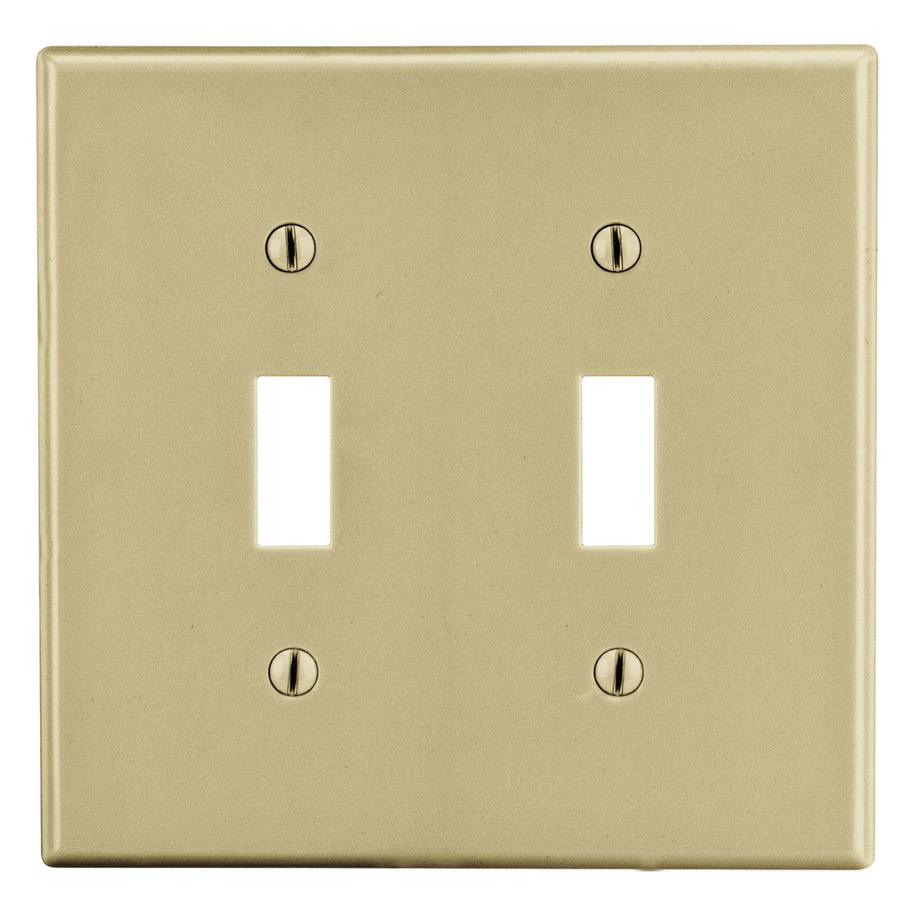 Hubbell PJ2I HUBW WALLPLATE M-SIZE 2-G 2) TOG IV 2G SWITCH WALLPLATE