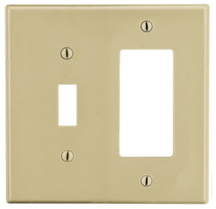 Hubbell Wiring Device-Kellems P126I Wallplate, Standard, 2-Gang, (1) Toggle (1) Receptacle