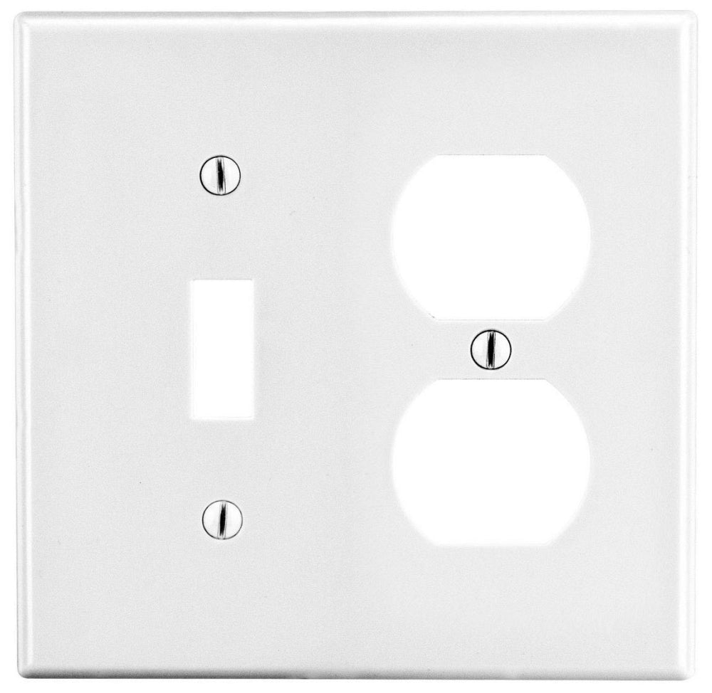 Hubbell P18W Wallplate, 2-G, 1) DUP 1) TOG, WH