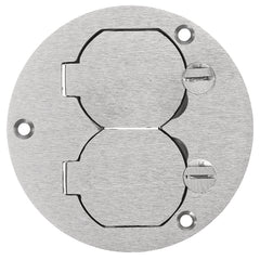 Hubbell SA3925 HUBBELL ROUND ALUMINUM FLR BOX CVR(DPLX FLAP) 78358513350