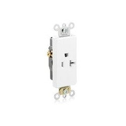 Leviton 16351-W Decora Plus Single Receptacle 20 Amp 125 Volt NEMA 5-20R