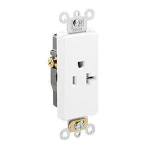 Leviton 16351-W Decora Plus Single Receptacle 20 Amp 125 Volt NEMA 5-20R