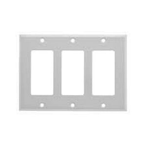 Mulberry 86403 Standard Receptacle Wallplate 3 Gangs 4-1/2 in H x 6-3/8 in W