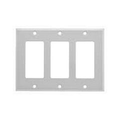 Mulberry 86403 Standard Receptacle Wallplate 3 Gangs 4-1/2 in H x 6-3/8 in W