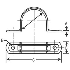 Minerallac 294 Two Hole Strap Fits 3 EMT & Rigid/IMC Conduit Zinc Plated