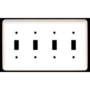 Mulberry 76074 Standard Wallplate, 4 Gangs, 5 in H x 8.187 in W, Replacement MPN 76074