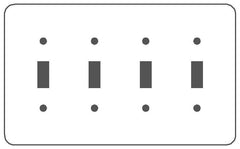 Mulberry 76074 Standard Wallplate, 4 Gangs, 5 in H x 8.187 in W, Replacement MPN 76074