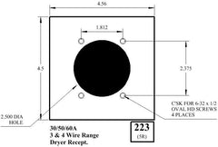 Mulberry 97223 2G SAT-SS .030 STD SQ 2.48 DIA. PLT FOR 2.447 4W RCPT