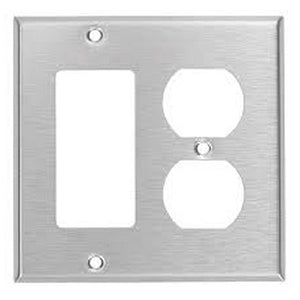 Mulberry 97672 Standard Receptacle Wallplate 2 Gangs 4.5 in H x 4.562 in W