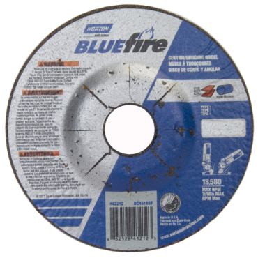 Norton 66252843212 BlueFire Zirconia Alumina Type 27 Grinding and Cutting Wheel 4-1/2 in Diameter 30 Grit