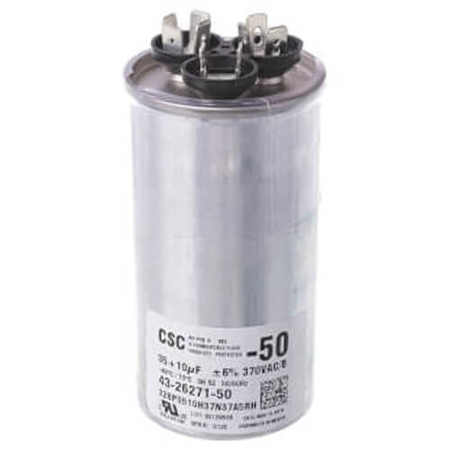 Rheem 43-26271-50 Dual Round Capacitor 370 Vac 35 uF 10 uF