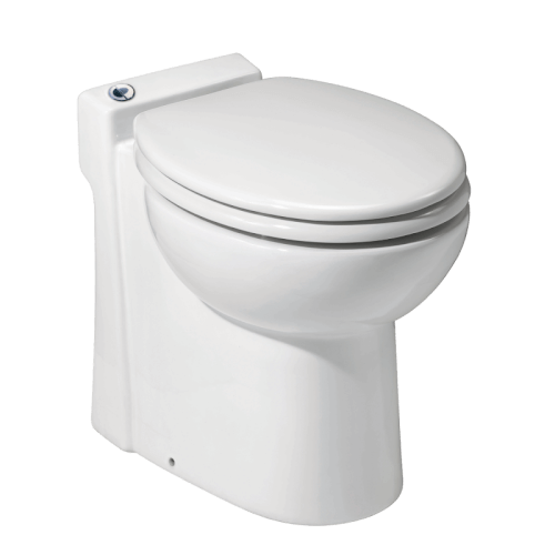 Saniflo 023 SaniCompact One-Piece Toilet, With Built-In Macerator, Dual Flush, 1.28/1.0 GPF