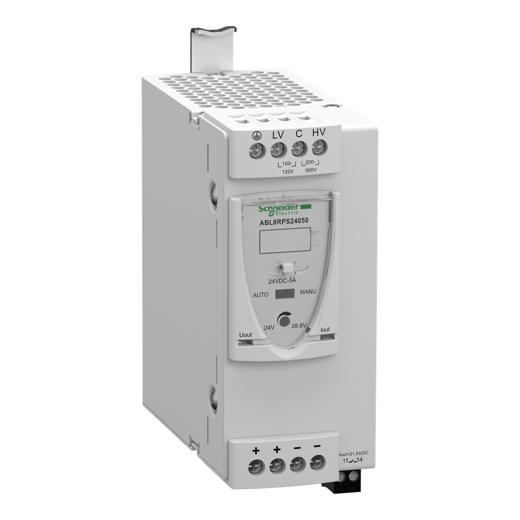 Schneider Electric ABL8RPS24050 200 To 500 Vac Input 24 Vdc Output 5 Amp 1-Phase Switch Mode Power Supply