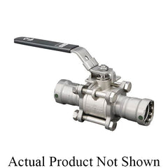 Viega 28504 MegaPress 28504 Model 4875.8 3-Piece Ball Valve, 1-1/2 in Nominal, Press End Style